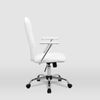 Silla De Oficina Con Asiento En Símil Piel Color Blanco. Modelo Magali