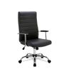 Silla De Oficina Con Asiento En Símil Piel Color Negro. Modelo Lara