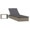 Tumbona De Jardín | Silla | Sillón Exterior 1 Ud Con Mesita Ratán Sintético Gris Cfw585038