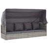 Tumbona Cama Jardín | Silla | Sillón Exterior Con Techo Ratán Sintético Gris Cfw661892