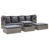 Tumbona Cama Jardín | Silla | Sillón Exterior Con Techo Ratán Sintético Gris Cfw661892