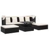 Tumbona Cama Jardín | Silla | Sillón Exterior Techo Ratán Sintético Negro Cfw888022