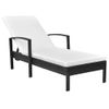 Tumbona De Jardín | Silla | Sillón Exterior Con Cojín De Ratán Sintético Negro Cfw799708