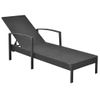 Tumbona De Jardín | Silla | Sillón Exterior Con Cojín De Ratán Sintético Negro Cfw799708