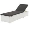 Tumbona De Jardín | Silla | Sillón Exterior Con Cojín Negro Ratán Sintético Blanco Cfw260555