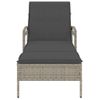 Tumbona De Jardín | Silla | Sillón Exterior Con Cojín Ratán Sintético Gris Claro 63x200x81 Cm Cfw462231