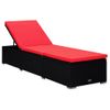 Tumbona De Jardín | Silla | Sillón Exterior Con Cojín Y Mesita De Ratán Sintético Rojo Cfw927727