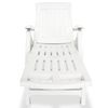 Tumbona De Jardín | Silla | Sillón Exterior Con Reposapiés Plástico Blanca Cfw898184