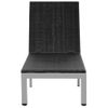 Tumbona De Jardín | Silla | Sillón Exterior Con Ruedas Ratán Sintético Negro Cfw628235