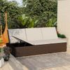 Tumbona De Jardín | Silla | Sillón Exterior Convertible Con Cojín De Ratán Sintético Marrón Cfw352112