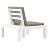 Tumbona De Jardín | Silla | Sillón Exterior Con Cojín Plástico Blanco Cfw350278