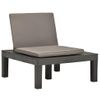 Tumbona De Jardín | Silla | Sillón Exterior De Jardin Con Cojín Plástico Gris Antracita Cfw470112