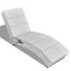 Tumbona De Jardín | Silla | Sillón Exterior De Masaje Reclinable De Cuero Sintético Blanco Cfw491467