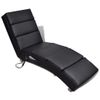 Tumbona De Jardín | Silla | Sillón Exterior De Masaje Reclinable De Cuero Sintético Negro Cfw311881