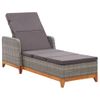 Tumbona De Jardín | Silla | Sillón Exterior De Ratán Sintético Y Madera Maciza De Acacia Gris Cfw952805