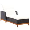 Tumbona De Jardín | Silla | Sillón Exterior De Ratán Sintético Y Madera Maciza De Acacia Negro Cfw609826