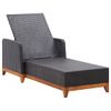 Tumbona De Jardín | Silla | Sillón Exterior De Ratán Sintético Y Madera Maciza De Acacia Negro Cfw609826