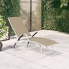 Tumbona De Jardín | Silla | Sillón Exterior De Textilene Y Aluminio Crema Cfw611121