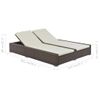 Tumbona De Jardín | Silla | Sillón Exterior Doble Ratán Sintético Marrón Cfw860340