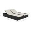 Tumbona De Jardín | Silla | Sillón Exterior Doble Ratán Sintético Negro Cfw700787