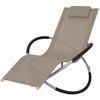 Tumbona De Jardín | Silla | Sillón Exterior Geométrica De Acero Gris Taupe Cfw968377