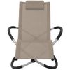 Tumbona De Jardín | Silla | Sillón Exterior Geométrica De Acero Gris Taupe Cfw968377