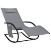 Pack 2 Uds Tumbona De Jardín | Silla | Sillón Exterior Mecedora De Acero Y Textilene Gris Cfw820321