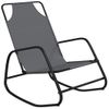 Pack 2 Uds Tumbona De Jardín | Silla | Sillón Exterior Mecedora De Acero Y Textilene Gris Cfw930185