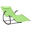 Pack 2 Uds Tumbona De Jardín | Silla | Sillón Exterior Mecedora De Acero Y Textilene Verde Cfw193245