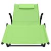 Pack 2 Uds Tumbona De Jardín | Silla | Sillón Exterior Mecedora De Acero Y Textilene Verde Cfw193245