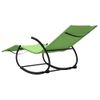 Pack 2 Uds Tumbona De Jardín | Silla | Sillón Exterior Mecedora De Acero Y Textilene Verde Cfw193245