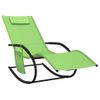 Pack 2 Uds Tumbona De Jardín | Silla | Sillón Exterior Mecedora De Acero Y Textilene Verde Cfw825810