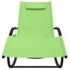 Pack 2 Uds Tumbona De Jardín | Silla | Sillón Exterior Mecedora De Acero Y Textilene Verde Cfw825810