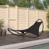 Tumbona De Jardín | Silla | Sillón Exterior Mecedora Con Ruedas Acero Y Tejido Textilene Negro Cfw735297