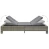 Tumbona De Jardín | Silla | Sillón Exterior Para 2 Personas Con Cojín Ratán Sintético Gris Cfw681156