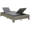 Tumbona De Jardín | Silla | Sillón Exterior Para 2 Personas Con Cojín Ratán Sintético Gris Cfw681156