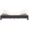 Tumbona De Jardín | Silla | Sillón Exterior Para 2 Personas Con Cojín Ratán Sintético Negro Cfw123957