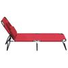 Tumbona De Jardín | Silla | Sillón Exterior Plegable Acero Recubrimiento En Polvo Tela Oxford Rojo Cfw883437