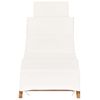 Tumbona De Jardín | Silla | Sillón Exterior Plegable Con Cojín Blanco Crema Madera Maciza De Teca Cfw574535