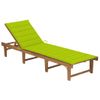 Tumbona De Jardín | Silla | Sillón Exterior Plegable Con Cojín Madera Maciza De Acacia Cfw625837