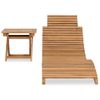 Tumbona De Jardín | Silla | Sillón Exterior Plegable Con Mesa De Madera Maciza De Teca Cfw664364