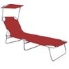 Tumbona De Jardín | Silla | Sillón Exterior Plegable Con Toldo De Aluminio Roja Cfw600240