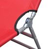 Tumbona De Jardín | Silla | Sillón Exterior Plegable De Acero Con Recubrimiento Polvo Rojo Cfw711307