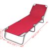 Tumbona De Jardín | Silla | Sillón Exterior Plegable De Acero Con Recubrimiento Polvo Rojo Cfw711307