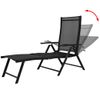 Tumbona De Jardín | Silla | Sillón Exterior Plegable De Aluminio Negra Cfw540270