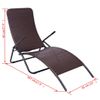 Tumbona De Jardín | Silla | Sillón Exterior Plegable De Ratán Sintético Marrón Cfw399660