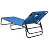 Tumbona De Jardín | Silla | Sillón Exterior Plegable Tela Oxford Acero Recubrimiento En Polvo Azul Cfw764733