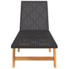 Tumbona De Jardín | Silla | Sillón Exterior Ratán Sintético Y Madera Maciza Acacia Marrón Y Negro Cfw261348