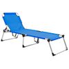 Tumbona De Jardín | Silla | Sillón Exterior Senior Extra Alta Plegable Aluminio Azul Cfw861674