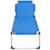 Tumbona De Jardín | Silla | Sillón Exterior Senior Extra Alta Plegable Aluminio Azul Cfw861674